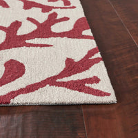 7'6" x 9'6" Polyester Ivory-Rust Area Rug