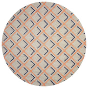 7'6" Round Wool Tangerine-Indigo Area Rug