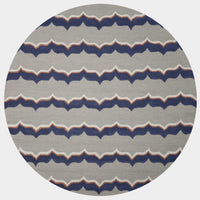 7'6" Round Wool Putty-Indigo Area Rug