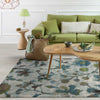 7'10" x 10'10" Polypropelene Teal Area Rug