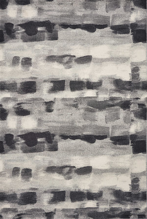 8'x11' Shades of Grey Machine Woven Abstract Brushstroke Indoor Area Rug