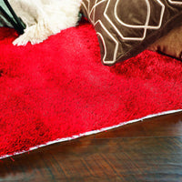 7'6" x 9'6" UV-treated Polyester Red Area Rug