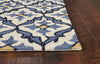 7'6" x 9'6" UV-treated Polypropelene Ivory-Blue Area Rug