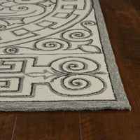 7'6" x 9'6" UV-treated Polypropelene Ivory-Grey Area Rug