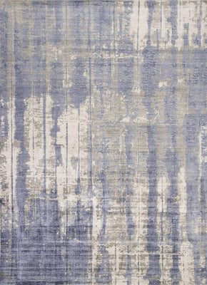 5' x 7' Viscose Grey-Blue Area Rug