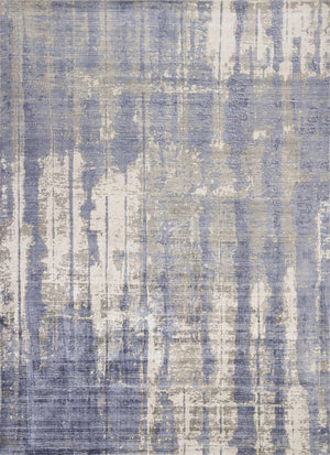 5' x 7' Viscose Grey-Blue Area Rug