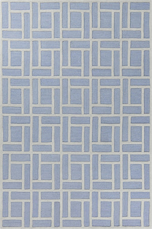 7'6" x 9'6" Wool Ice Blue Area Rug