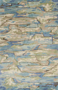 5' x 8' Wool Beige-Blue Area Rug