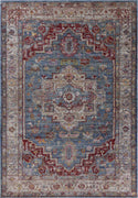 7'10" x 10'10" Polyester Blue-Grey Area Rug