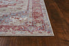 7'10" x 10'10" Polyester Grey-Red Area Rug