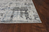 7'7" x 10'10" Polyester Ivory-Teal Area Rug