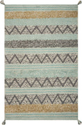 6' x 9' Polyester Turquoise Area Rug