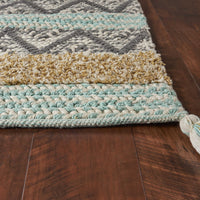 6' x 9' Polyester Turquoise Area Rug