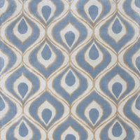 5' x 8' Wool & Viscose Blend Blue Area Rug