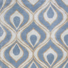 5' x 8' Wool & Viscose Blend Blue Area Rug