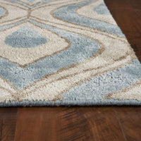 5' x 8' Wool & Viscose Blend Blue Area Rug