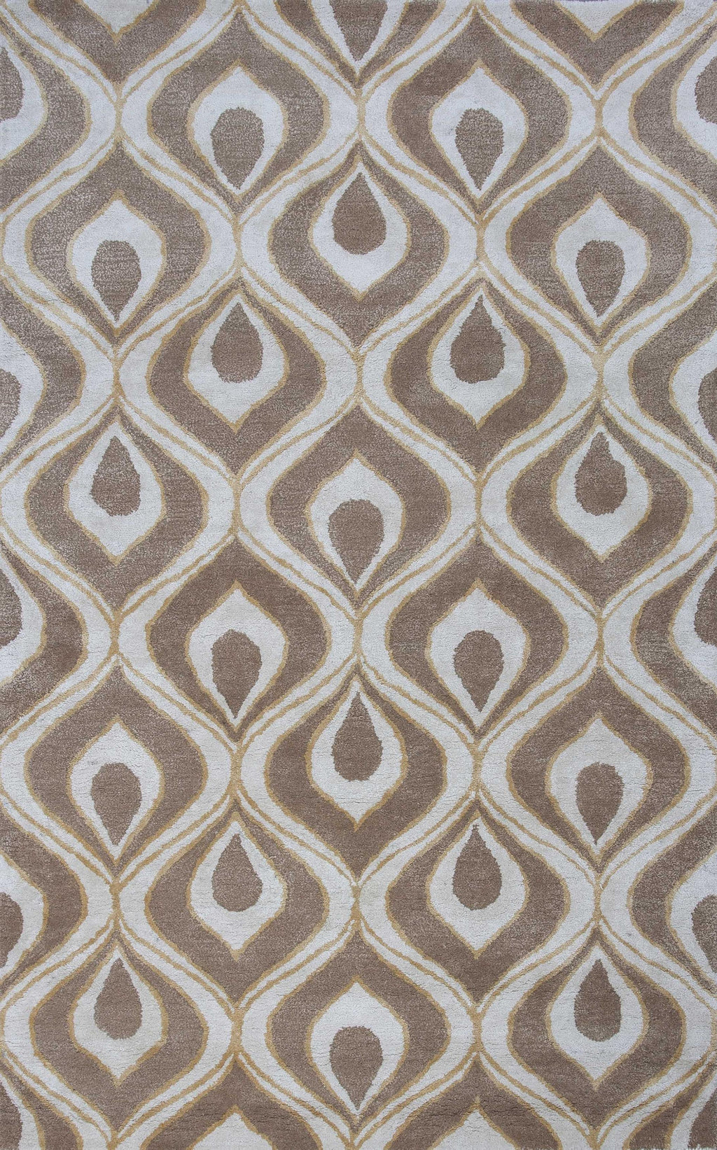 5' x 8' Wool & Viscose Blend Beige Area Rug