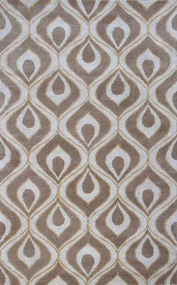 5' x 8' Wool & Viscose Blend Beige Area Rug