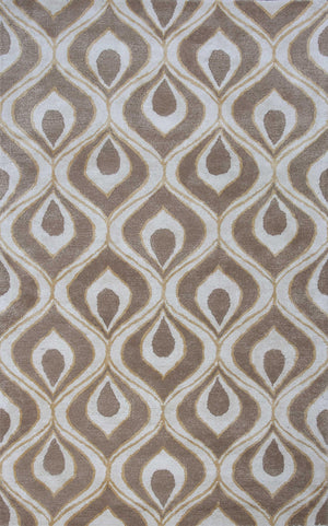 5' x 8' Wool & Viscose Blend Beige Area Rug