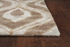 5' x 8' Wool & Viscose Blend Beige Area Rug