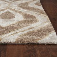 5' x 8' Wool & Viscose Blend Beige Area Rug