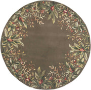 7'6" Round Wool Taupe Area Rug