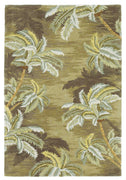 8'x10' Moss Green Hand Tufted Palm Trees Indoor Area Rug
