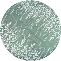 7'6" Round Wool & Viscose Blend Silver Area Rug