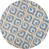 7'6" Round Wool & Viscose Blend Blue Area Rug