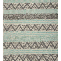 8' x 11' Polyester Turquoise Area Rug