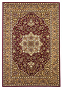 9'10" X 13'2" Polypropelene Red-Beige Area Rug