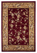 9'10" X 13'2" Polypropelene Red-Beige Area Rug