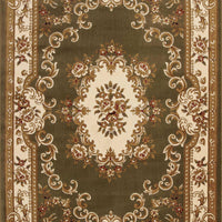 9'10" x 13'2" Polypropelene Green-Ivory Area Rug