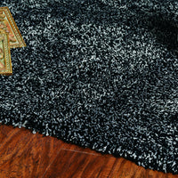 9' x 13' Polyester Black Heather Area Rug