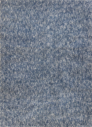 9' x 13' Polyester Indigo-Ivory Heather Area Rug