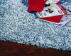 9' x 13' Polyester Indigo-Ivory Heather Area Rug