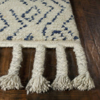 8'6" x 11'6" Wool Ivory-Blue Area Rug