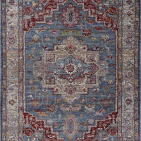9' x 13' Polyester Blue-Grey Area Rug