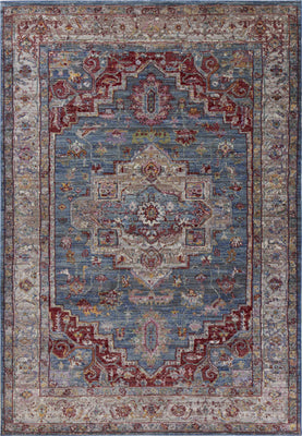 9' x 13' Polyester Blue-Grey Area Rug