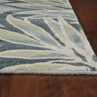 8' x 11' Wool & Viscose Blend Blue Area Rug