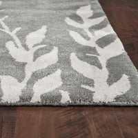 8' x 11' Wool & Viscose Blend Silver Area Rug