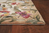 9'x13' Antique Beige Hand Tufted Bordered Butterfly Floral Indoor Area Rug