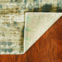 9' x 13' Viscose Sand-Blue Area Rug