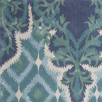 9' x 13' Wool & Viscose Blend Blue Area Rug