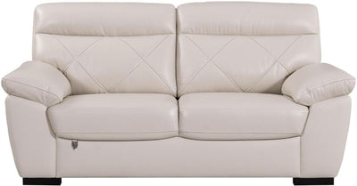 Leatherette Upholstered Wooden Loveseat with Bustle Back and Wooden Legs, Light Gray