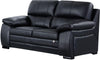 Leatherette Upholstered Wooden Loveseat with Split Cushioned Back and Pillow Top Armrest, Black