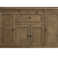 Wooden Server with Four Door Cabinets, Brown