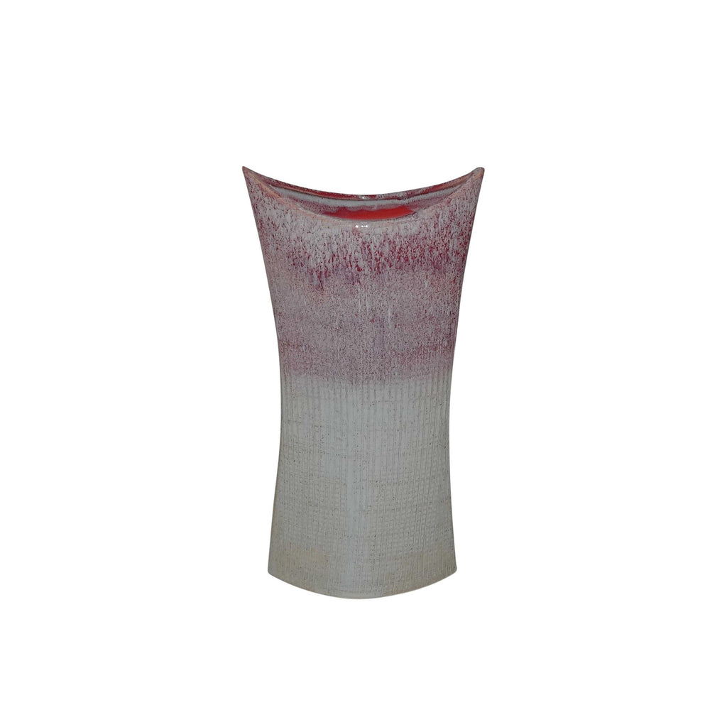 Small Size Decorative Ceramic Vase in Mermaids Purse Shape, Purple