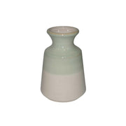 Dual Tone Decorative Ceramic Vase with Flared Neck, Green and White