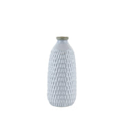 Ceramic Vase with Engraved Scalloped Pattern, Medium, Gray